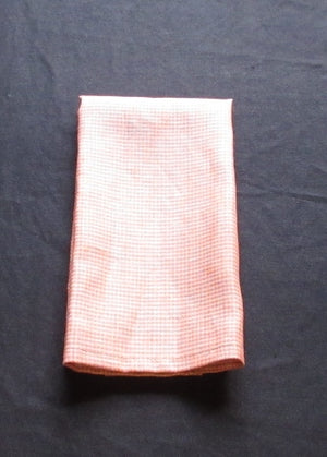 Rust Plaid Linen Towels-Set Of 3