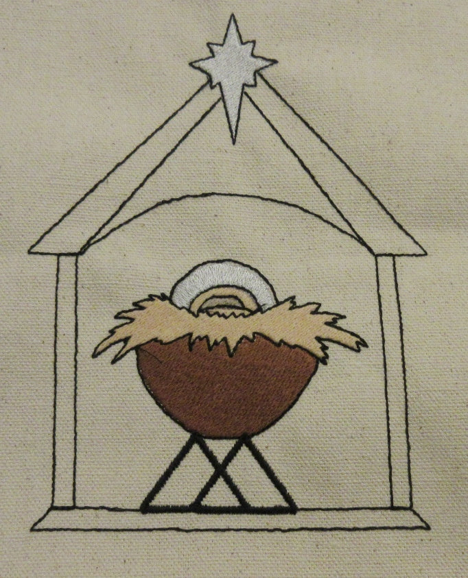 Baby Jesus In Manger Christmas Add-On Embroidery