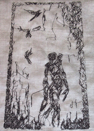 Figure With Birds Add-On Embroidery Design