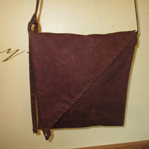 Convertible Waxed Canvas Possibles Bag With Contrast Lining