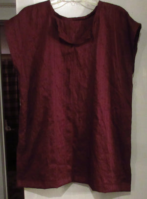 Silk Basic Tunic Top In Burgundy Purple-Gone