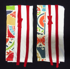 Red Multi Stripe Towel with Bonus Lamp Post Postcard by kckerrie