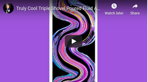 Truly Cool Triple Shovel Poured Fluid Acrylics Art#7197-6.10 .20