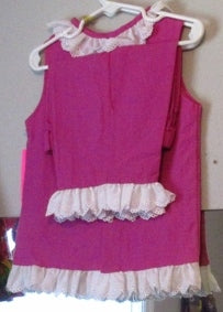 Bright Pink Little Girl Sleeveless Top And Pant Set 4531