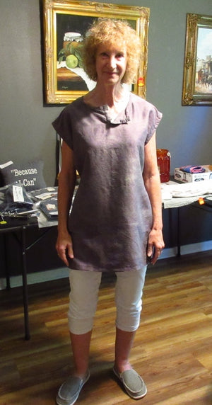 Hand-Dyed Purple Silk Tunic Top