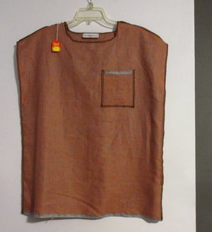 Inside-Out Rust Plaid Linen Tunic Top