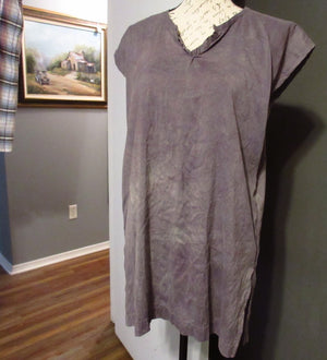 Hand-Dyed Purple Silk Tunic Top