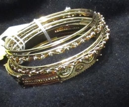 Assorted Gold Tone Bangle Bracelets