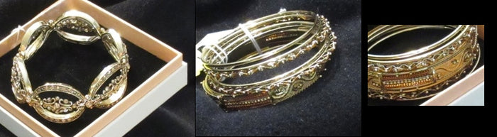 Assorted Gold Tone Bangle Bracelets