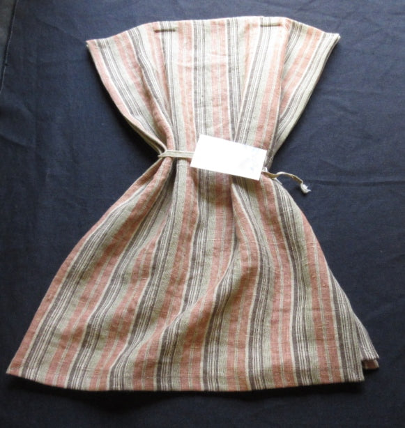 Brown Vintage-Stripe Linen Towels-Set of 3