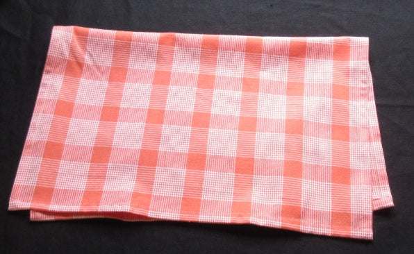 Orange Plaid Cotton Towels-Set Of 4