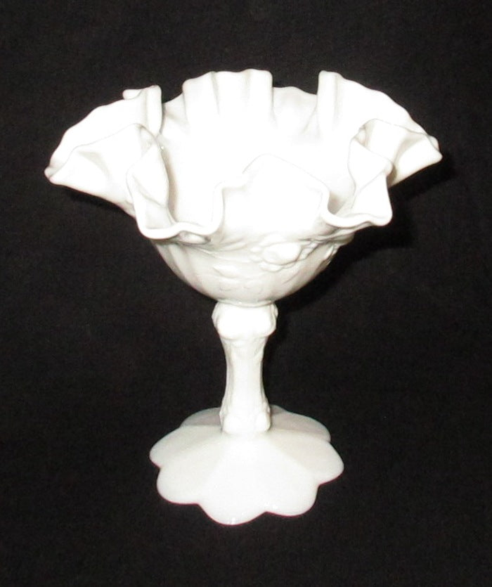 White Fenton Compote