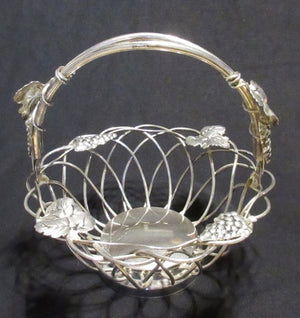 Silver Tone Ornate Metal Basket