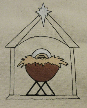 Baby Jesus In Manger Christmas Add-On Embroidery