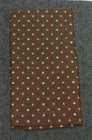 Brown Hand Towel With Green And Coral Dots