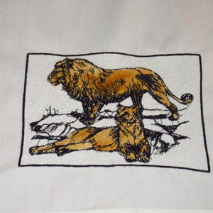 Lions on Rocks Add-On Embroidery Design