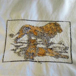 Lions on Rocks Add-On Embroidery Design