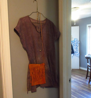 Hand-Dyed Purple Silk Tunic Top