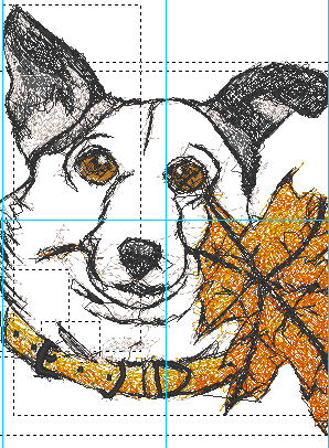 Dog With Leaf Add-On Embroidery Design