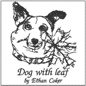Dog With Leaf Add-On Embroidery Design