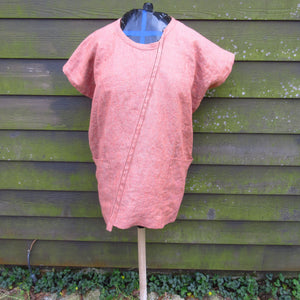 Oversized Tunic Top with Asymmetric Tuck Details