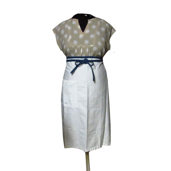 Bistro Apron With Pocket And Denim Ties