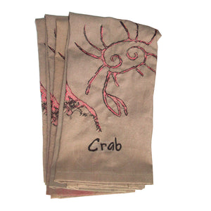 handesofawoman coral crab embroidered art towel from original by haley brianna atwell