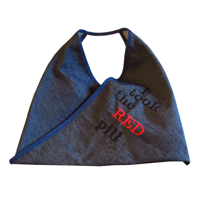 I Took The RED Pill Large Denim Market Bag