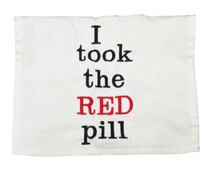 I Took the Red Pill Embroidered Cotton Towel