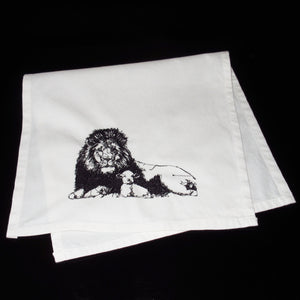 Lion and Lamb Embroidered Cotton Towel