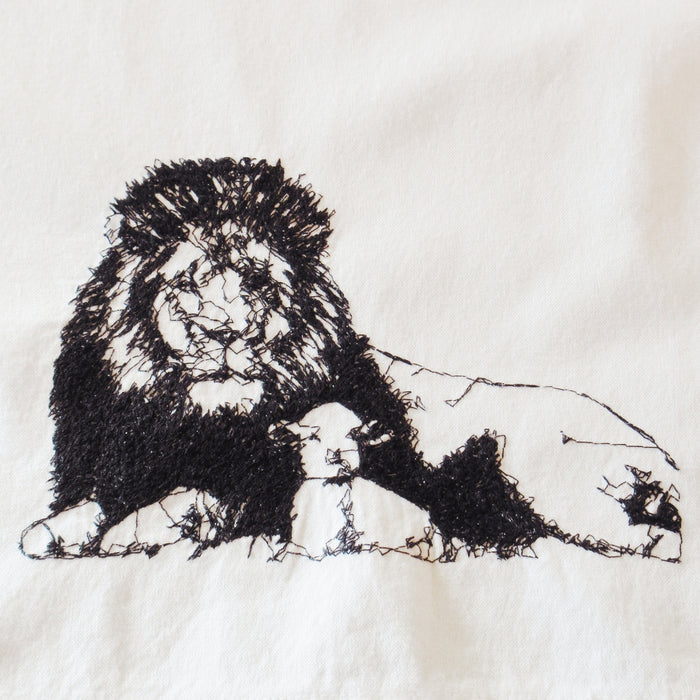 Lion and Lamb Embroidered Cotton Towel