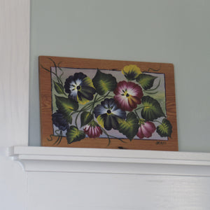 Pansy Hand Painted Plaque or Trivet