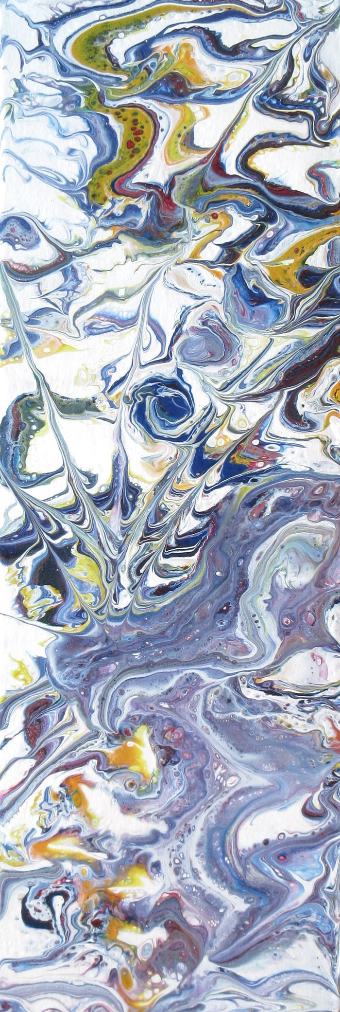 abstract in purple, pour 124