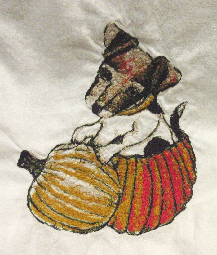 Puppy In Pumpkin Add-On Embroidery Design