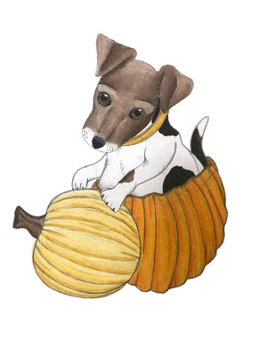 Puppy In Pumpkin Add-On Embroidery Design